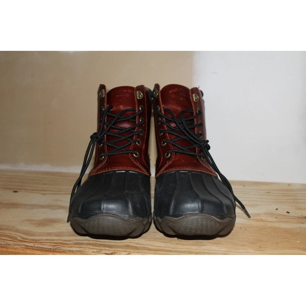 Sperry Top-Sider Avenue Duck Boots Mens 10.5 Brown‎ Black Leather STS10548